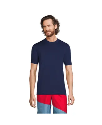 Lands' End Men's Tall Short Sleeve Upf 50 Swim Tee Rash Guard