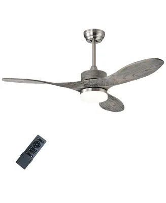 48 Inch Reversible Ceiling Fan w/ Led Light, Remote Control, 6 Speeds & 8H Timer
