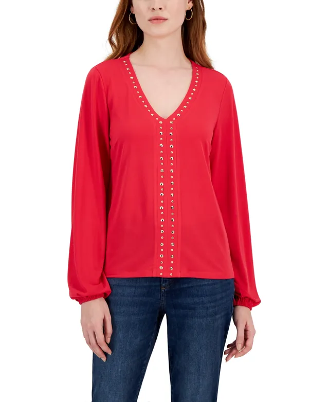 I.n.c. International Concepts Women's Studded Top, Created for