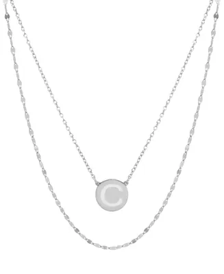 Giani Bernini Initial Disc Layered Pendant Necklace in Sterling Silver, Created for Macy's