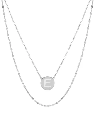 Initial Disc Layered Pendant Necklace in Sterling Silver, Created for Macy's