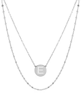 Initial Disc Layered Pendant Necklace in Sterling Silver, Created for Macy's