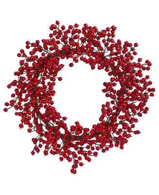 Nearly Natural 22" Berry Artificial Wreath