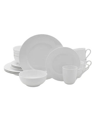 Fitz and Floyd Everyday Whiteware Classic Rim 16 Piece Dinnerware Set, Service for 4