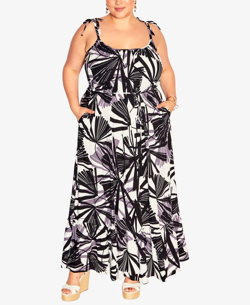 City Chic Plus Tilly Print Maxi Dress