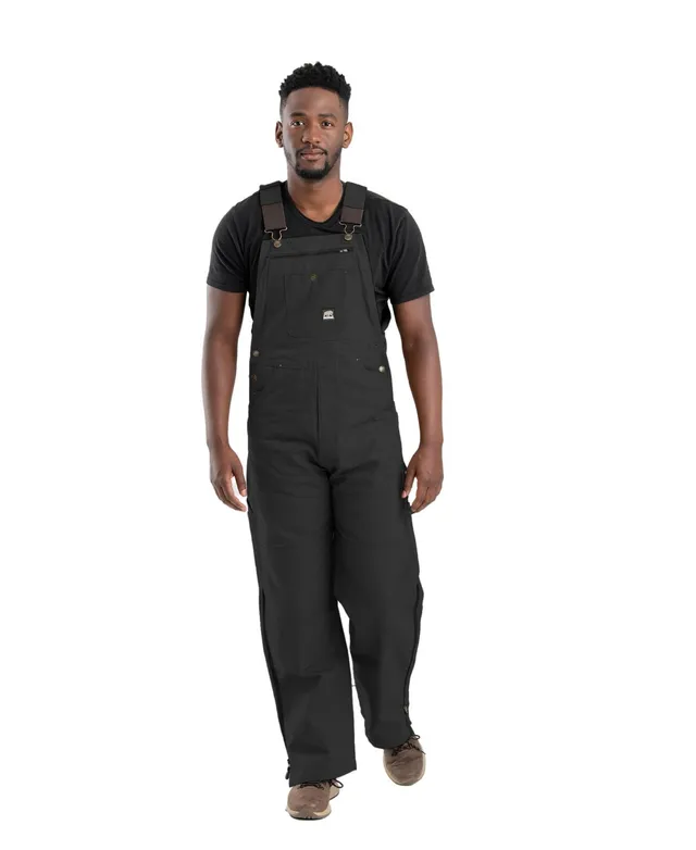 Berne Men's Washed Duck Quilt-Lined Insulated Bib Overalls at