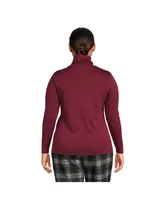 Lands' End Plus Supima Cotton Fitted Long Sleeve Turtleneck