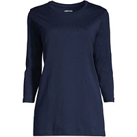 Lands' End Women's Plus 3/4 Sleeve Cotton Supima Crewneck Tunic