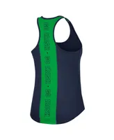 Women's Colosseum Navy Notre Dame Fighting Irish 10 Days Racerback Scoop Neck Tank Top