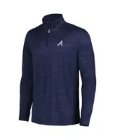 Men's Tommy Bahama Navy Atlanta Braves Delray IslandZone Half-Zip Top