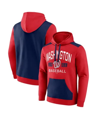 Men's Fanatics Red, Navy Washington Nationals Chip Team Pullover Hoodie