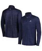 Men's Tommy Bahama Navy Atlanta Braves Delray IslandZone Half-Zip Top