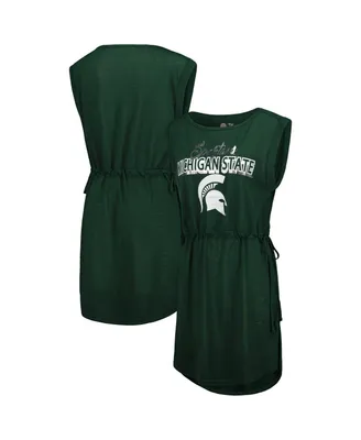 Women's G-iii 4Her by Carl Banks Green Michigan State Spartans Goat Swimsuit Cover-Up Dress