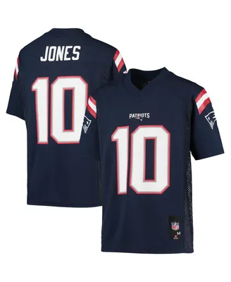 Big Boys and Girls Mac Jones Navy New England Patriots Replica Player Jersey