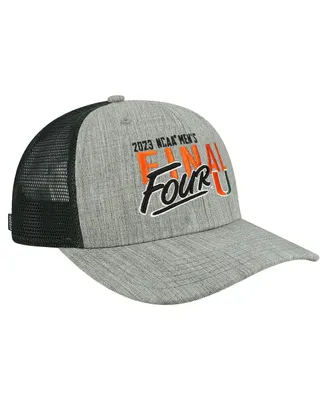 Men's Legacy Athletic Heather Gray Miami Hurricanes 2023 Ncaa Men's Basketball Tournament March Madness Final Four Trucker Adjustable Hat