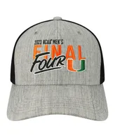 Men's Legacy Athletic Heather Gray Miami Hurricanes 2023 Ncaa Men's Basketball Tournament March Madness Final Four Trucker Adjustable Hat