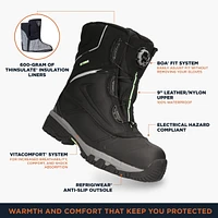 RefrigiWear Men's Waterproof Anti-Slip Extreme Pac Boots with Boa Fit System For Lacing