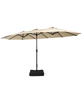 Costway 15 Ft Patio Double Sided Umbrella Outdoor Market