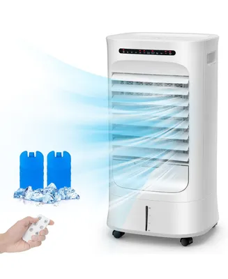 4-in-1 Evaporative Air Cooler Portable Humidifier with Timer, 3 Modes & Speeds