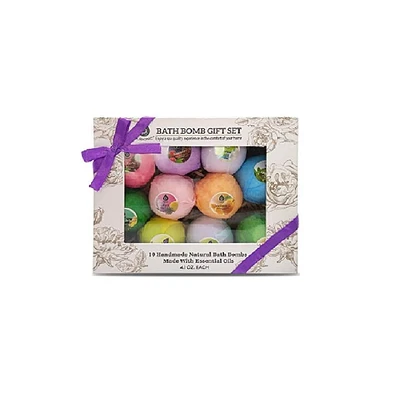 Pursonic Bath Bombs Gift Set- Handmade, Natural and Organic Ingredients, 10 Count - Assorted Pre