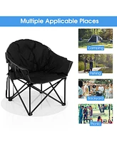 Costway Folding Camping Moon Padded Chair with Carry Bag
