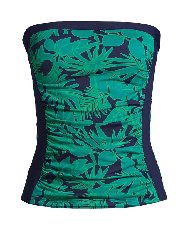 Women's Lands' End D-Cup Chlorine Resistant Tulip Hem Tankini Swim Top