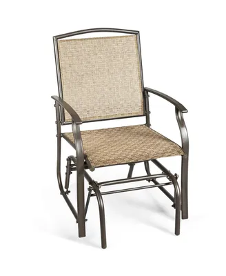 Costway Patio Swing Single Glider Chair Rocking Seating Steel Frame Garden