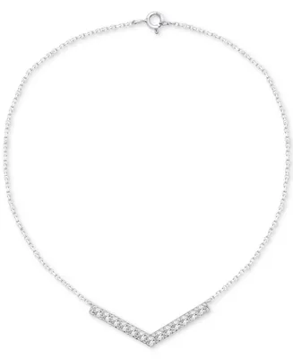 Diamond Chevron 18" Statement Necklace (1/10 ct. t.w.) in Sterling Silver
