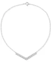 Diamond Chevron 18" Statement Necklace (1/10 ct. t.w.) in Sterling Silver