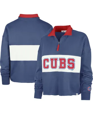 Women's '47 Brand Royal Chicago Cubs Remi Quarter-Zip Cropped Top