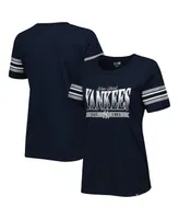 Women's New Era Navy New York Yankees Team Stripe T-shirt