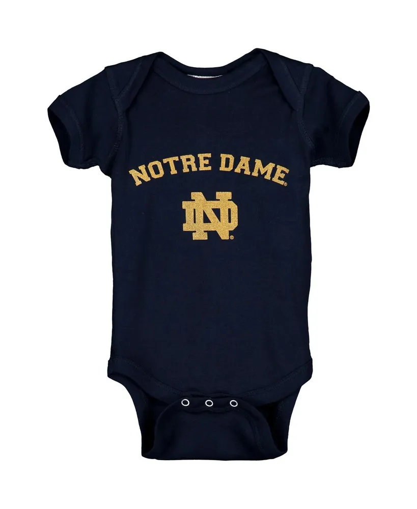 Infant Boys and Girls Navy Notre Dame Fighting Irish Arch and Logo Bodysuit