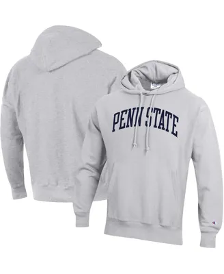 Men's Champion Heathered Gray Penn State Nittany Lions Team Arch Reverse Weave Pullover Hoodie