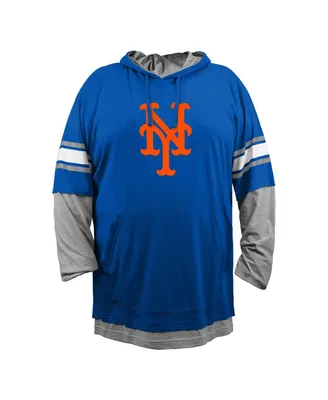 Men's New Era Royal York Mets Big and Tall Twofer Pullover Hoodie