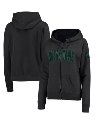 Women's Charcoal Notre Dame Fighting Irish Arched Name Full Zip Hoodie