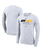 Men's Nike White Appalachian State Mountaineers 2023 On Court Bench Long Sleeve T-shirt