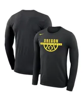 Men's Nike Black Oregon Ducks Basketball Drop Legend Long Sleeve Performance T-shirt