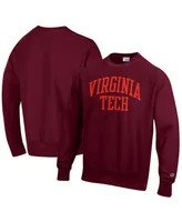 Men's Champion Maroon Virginia Tech Hokies Arch Reverse Weave Pullover Sweatshirt