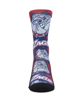 Men's and Women's Rock 'Em Socks Gonzaga Bulldogs Allover Logo Paint Crew