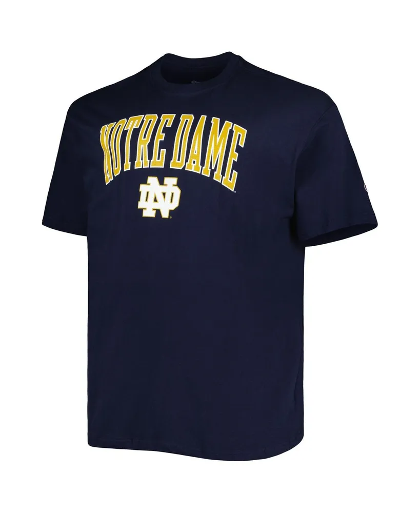 Men's Champion Navy Notre Dame Fighting Irish Big and Tall Team Arch Over Wordmark T-shirt