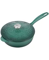 Le Creuset Cast Iron Saucier Pan with Embossed Olive Branch 2.25 Quart