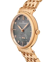 Alexander Women's Roxana Rose-Gold Stainless Steel , Purple Dial , 34mm Round Watch