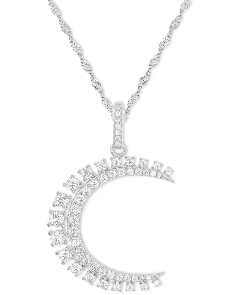 Giani Bernini Cubic Zirconia Crescent Moon Pendant Necklace in