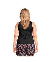 Lands' End Plus Size Long High Neck Upf 50 Modest Tankini Swimsuit Top