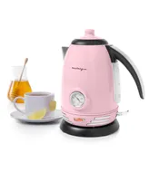 Nostalgia Retro 1.7 Liter Stainless Steel Electric Water Kettle with Strix Thermostat