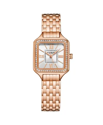 Stuhrling Women's Symphony Rose-Gold Stainless Steel , Silver-Tone Dial , 36mm Square Watch - Rose-gold|gold
