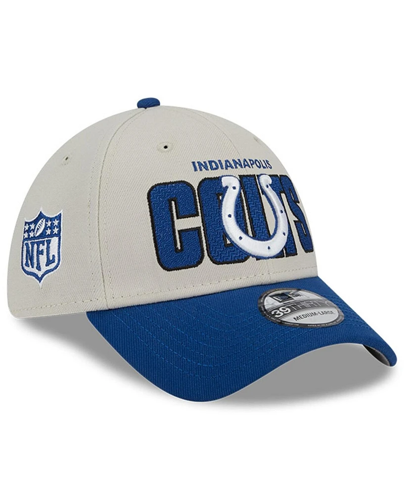 Men's New Era Stone, Royal Indianapolis Colts 2023 Nfl Draft 39THIRTY Flex Hat