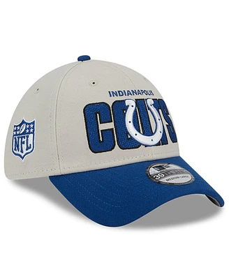 Men's New Era Stone, Royal Indianapolis Colts 2023 Nfl Draft 39THIRTY Flex Hat
