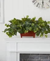 Nearly Natural Pothos Artificial Plant in Decorative Rectangular Planter