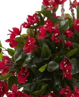 Nearly Natural Bougainvillea Uv-Resistant Indoor/Outdoor Hanging Basket